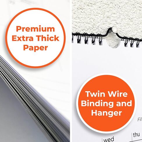 2026 Calendar, 12 Months, January to December, 17" x 12", Large Wall Calendar 2026 with Hanger, Calendar 2026 for Wall, 2026 Calendar Planner, Thick Paper, Spiral Binding, Sleek Business Design. in Kuwait