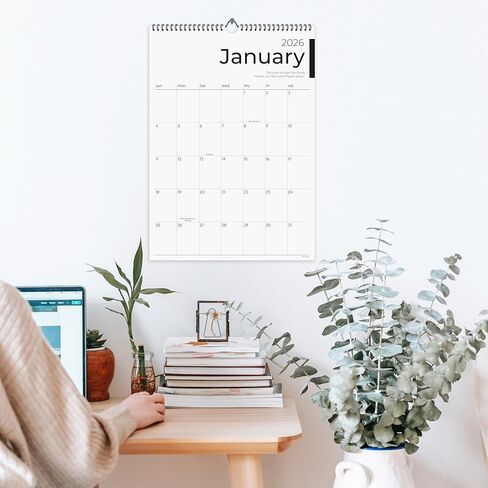 2026 Calendar, 12 Months, January to December, 17" x 12", Large Wall Calendar 2026 with Hanger, Calendar 2026 for Wall, 2026 Calendar Planner, Thick Paper, Spiral Binding, Sleek Business Design. in Kuwait