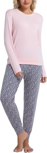طقم بيجامات نسائي من ENJOYNIGHT بأكمام طويلة مكون من قطعتين مع جيوب in Kuwait