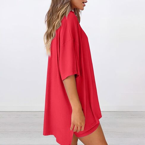 Womens Pajamas Sets, Oversized Casual Shirts, Two Piece Lounge Set Travel Outfit in Saudi Arabia