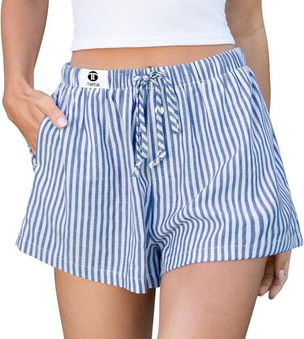 TARSE Striped Shorts for Women Pajama Sleep Boxer Shorts 2026 Summer Casual Summer Home Wear Y2K Beach Bottoms in Kuwait
