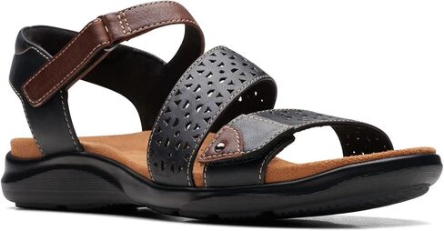صندل مسطح نسائي من Clarks Kitly Way، جلد الكرز، عرض 7.5 in Saudi Arabia
