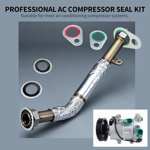 60 PCS A/C System Compressor Gasket Seals, 9 Sizes Automotive Air Conditioning Compressor Port Seal Washer Kit, Universal Repairs Gasket Bonded Seal Assortment Set in Kuwait