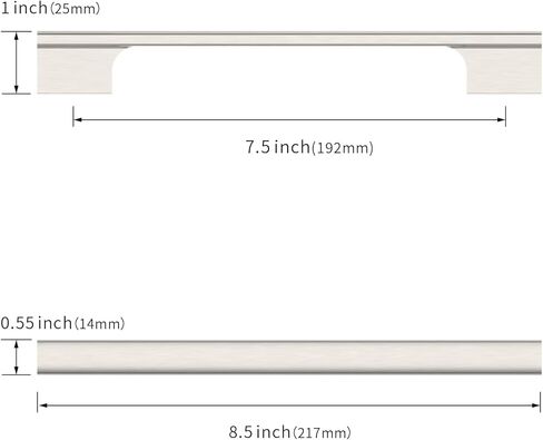 Asidrama 10 Pack 7.5 Inch(192mm) Brushed Satin Nickel Cabinet Pulls Kitchen Cabinet Handles Satin Nickel Cabinet Pulls Cabinet Hardware for Cupboard Drawer in Kuwait