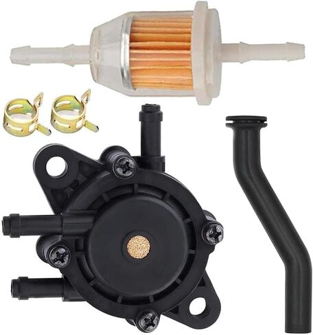 808656 491922 Fuel Pump for B&S Lawn Mower Tractor Gas Fuel Pump & 596163 Vacuum Hose with AM116304 Fuel Filter for Hon&da Yamaha 691034 692313 808492 J&D Koh&ler 17HP-25 HP Small Engine in Kuwait