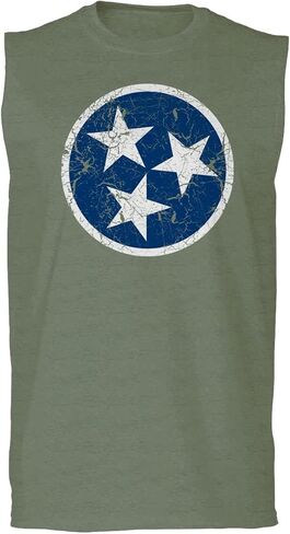 0518. Vintage Retro Distressed Graphic Tennessee Flag Stars Men's Muscle Tank Sleeveles t Shirt in Kuwait