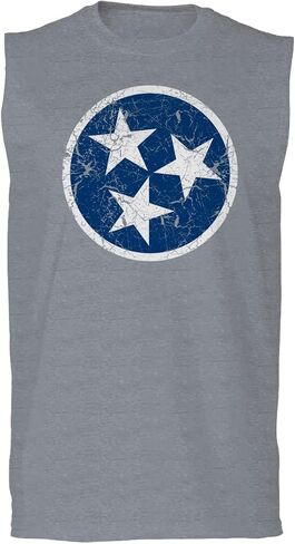 0518. Vintage Retro Distressed Graphic Tennessee Flag Stars Men's Muscle Tank Sleeveles t Shirt in Saudi Arabia