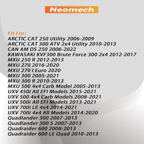 Fornt and Rear Brake Pads for Can Am DS250 DS 250 2007-2014, Kawasaki Brute Force 300 KVF300 MXU 250 270 300 500 UXV 450i 500 700 4x4 Quadlander 300 600 Arctic Cat 250 300 in Kuwait