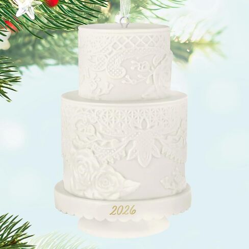 Hallmark Keepsake Christmas Ornament 2026, Wedding Cake 2026, Porcelain, Wedding Gifts in Saudi Arabia