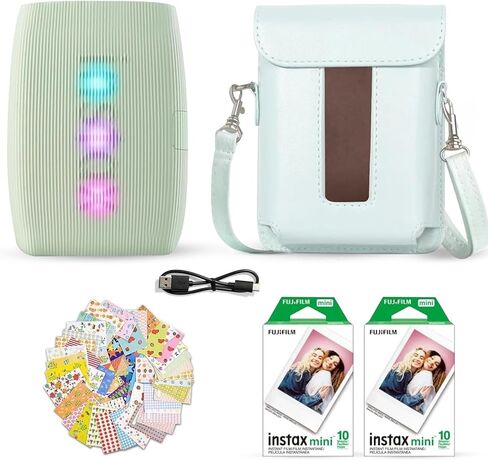 Fujifilm Instax Mini Link 3 Smartphone Printer Rose Pink + Fuji Film Value Pack (20 Sheets)+ Shutter Accessories Bundle, Incl. Protective Case, 20 Sticker Frames, USB Type C Cable in Saudi Arabia