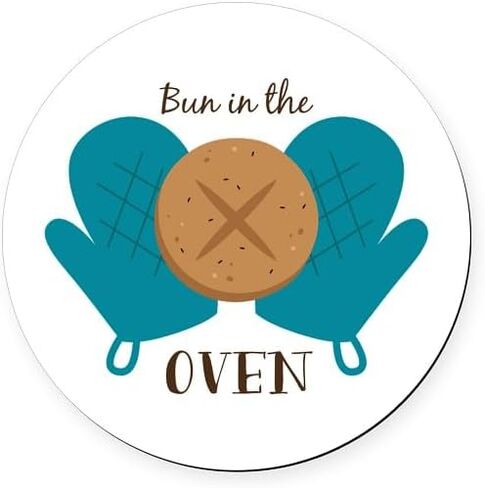 CafePress Bun in Oven 5.5" Round Car Magnet Magnetic Bumper Display in Saudi Arabia