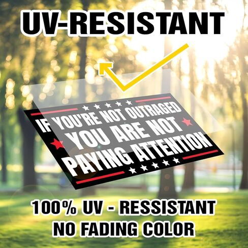 Magnet If You're Not Outraged You are Not Paying Attention Magnet Bumper Sticker Magnetic Sticker for Truck Wall Door Bumper Car 7.5x3.75in in Saudi Arabia