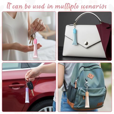 6 قطع من سلسلة مفاتيح ملمع الشفاه، سلسلة مفاتيح حامل ملمع الشفاه من السيليكون، سلاسل مفاتيح ملونة قابلة للحمل بغطاء ملمع الشفاه للمحفظة والمحفظة وحقيبة الظهر وإكسسوارات المفاتيح الساحرة، 6 ألوان in Kuwait