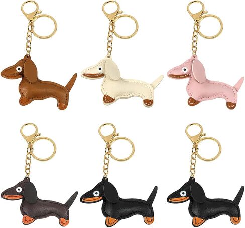 5Pcs Dachshund Keychain, Car Circle Key Rings, Purse Charms for Favorite People Women Men Birthday Keyring in Saudi Arabia