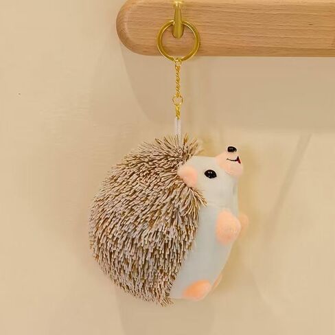 لطيف القنفذ سلسلة المفاتيح القنفذ الحيوانات المحنطة كيرينغ سحر حقيبة يد قلادة in Kuwait