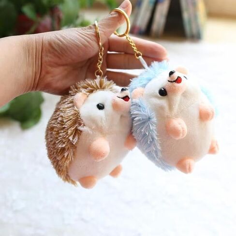 لطيف القنفذ سلسلة المفاتيح القنفذ الحيوانات المحنطة كيرينغ سحر حقيبة يد قلادة in Kuwait