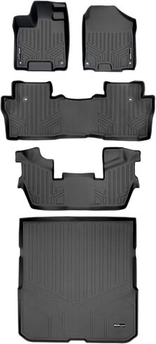 MAXLINER Custom Fit Floor Mats 3 Rows and Cargo Liner Behind 2nd Row Set for 2016-2022 Honda Pilot in Saudi Arabia