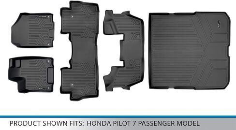 MAXLINER Custom Fit Floor Mats 3 Rows and Cargo Liner Behind 2nd Row Set for 2016-2022 Honda Pilot in Saudi Arabia