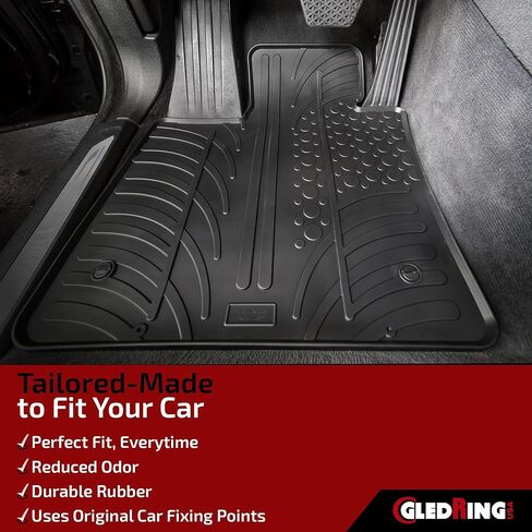 Gledring USA Custom Fit All-Weather Rubber Floor Mats Intended for RAM 1500 Crew Cab Without Toolbox 2019-2024, No Trimming Required, Tailored Custom Fit, Protects from Rain, Mud, & Snow. in Saudi Arabia