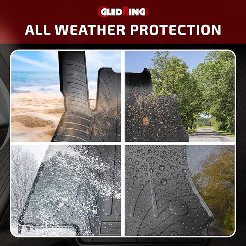 Gledring USA Custom Fit All-Weather Rubber Floor Mats Intended for RAM 1500 Crew Cab Without Toolbox 2019-2024, No Trimming Required, Tailored Custom Fit, Protects from Rain, Mud, & Snow. in Saudi Arabia