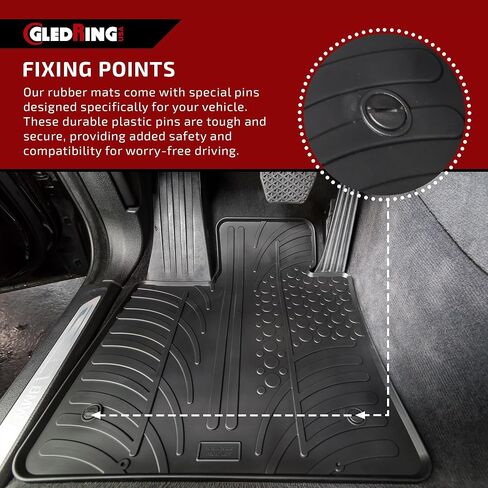 Gledring USA Custom Fit All-Weather Rubber Floor Mats Intended for RAM 1500 Crew Cab Without Toolbox 2019-2024, No Trimming Required, Tailored Custom Fit, Protects from Rain, Mud, & Snow. in Saudi Arabia