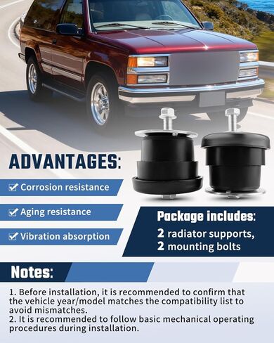 15548599 Radiator Support Body Mounting Kit Fit for Chevy Suburban C1500 C2500 K1500 K2500 1992-1999, Fit for GMC C1500 C2500 C3500 K1500 K2500 K3500 1988-2002, Replacement 924010 in Saudi Arabia