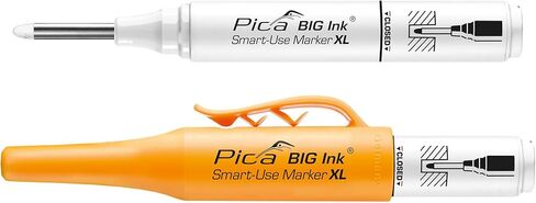 قلم Pica BIG Ink Smart-Use Marker XL أبيض (علامات قوية، مناسب للأسطح الناعمة والجافة، يتضمن واقي الحافظة) 170/52 in Saudi Arabia