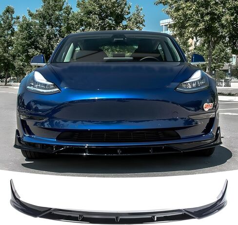 جناح مصد الشفاه الأمامي لـ 2018-2024 Tesla Model 3، نمط الأداء 2 طبقة ملحقات خارجية للفاصل الأمامي (ألياف الكربون، الطراز 3) in Kuwait