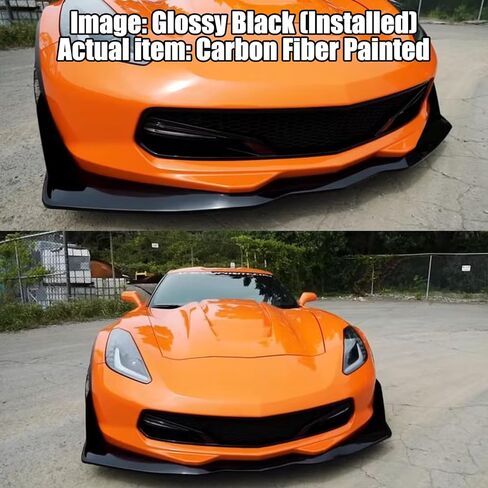 5 قطع من الفاصل الأمامي ترقية إلى شفة المصد الأمامي طراز ZR1 مع جناح لسيارة كورفيت C7 2014-2019 ستينغراي/جراند سبورت/Z06 مصنوعة من ألياف الكربون ABS إضافة إلى طقم الجسم in Kuwait