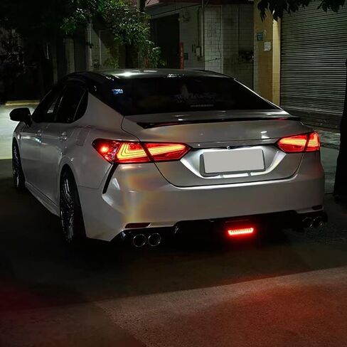 Rear Lip Bumper Diffuser Compatible with Toyota Camry 2018-2022 SE XSE Rear Body Splitter Valance w/LED Light Sports Style 3PCS (Glossy Black) in Kuwait