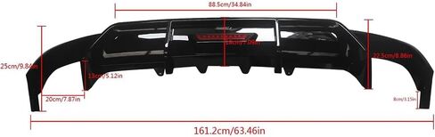 Rear Lip Bumper Diffuser Compatible with Toyota Camry 2018-2022 SE XSE Rear Body Splitter Valance w/LED Light Sports Style 3PCS (Glossy Black) in Kuwait