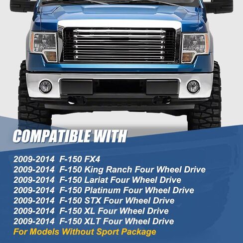 ستارة سفلية سفلية من عاكس الهواء من Auto Dynasty متوافقة مع Ford F-150 4WD مع فتحات خطاف السحب 2009-2014، أسود مزخرف in Saudi Arabia