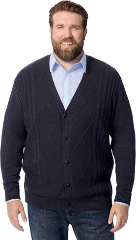 KingSize Men's Big & Tall Shoreman's Cardigan Cable Knit Sweater in Kuwait