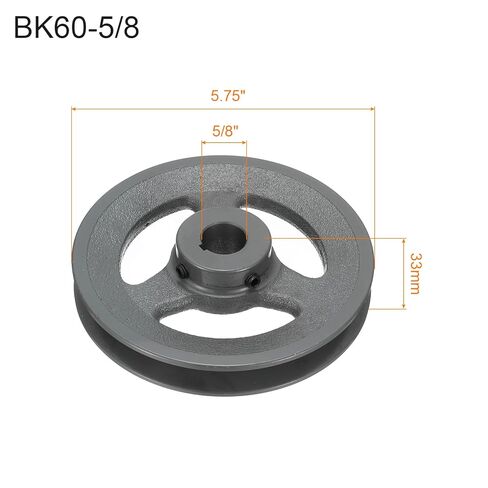 uxcell BK57-1 1/8 V-Belt Sheave 1-1/8 "تتحمل 5.45" OD أحادية الأخدود الويب Sheave بالملل إلى الحجم، الحديد الزهر، قسم الحزام لحزام 3L أو B in Saudi Arabia