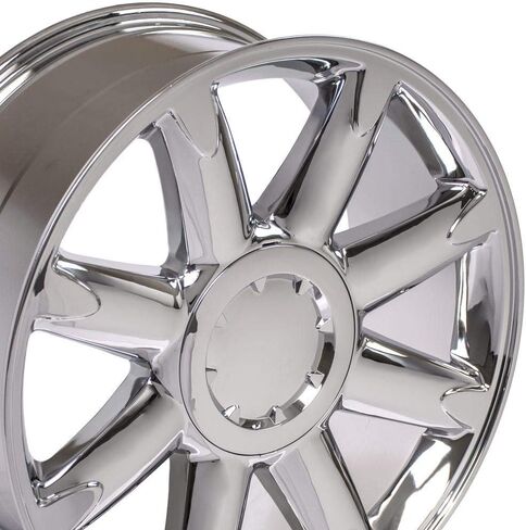 إطارات OE Wheels CV85 مقاس 20 بوصة تناسب طراز يوكون دينالي 6x139.7 20x8.5 كروم - هولاندر 5304 (مجموعة من 4) in Saudi Arabia