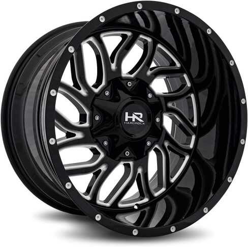 هارد روك H707 المدمرة 20x12 8x6.5 "-51 ملم حافة عجلة سوداء/مطحونة 20 بوصة H707-201281151GBM in Kuwait