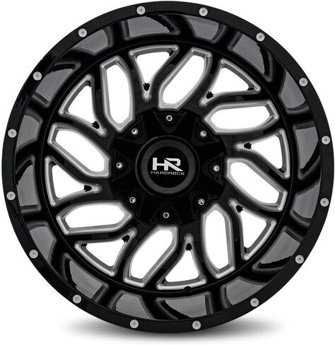 هارد روك H707 المدمرة 20x12 8x6.5 "-51 ملم حافة عجلة سوداء/مطحونة 20 بوصة H707-201281151GBM in Kuwait
