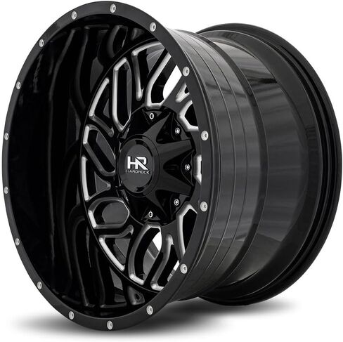 هارد روك H707 المدمرة 20x12 8x6.5 "-51 ملم حافة عجلة سوداء/مطحونة 20 بوصة H707-201281151GBM in Kuwait