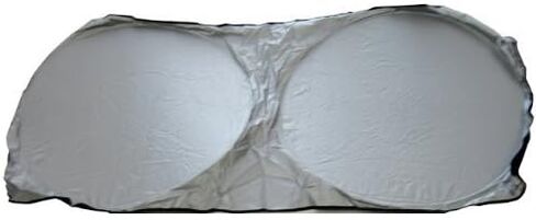 Spring Loop Collapsilbe Dual Circle 1 Piece Auto Sunshade - Metalic Silver 59 inch x 27.5 inch in Kuwait