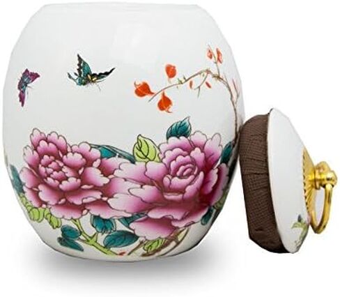 جرة حرق الجثث المصنوعة من السيراميك على شكل فراشة للرماد - متوسطة - تحمل ما يصل إلى 60 بوصة مكعبة من الرماد - جرة حرق الجثث البيضاء in Kuwait