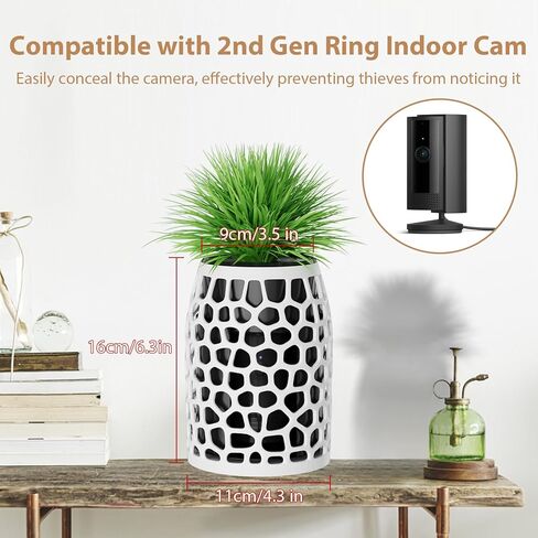 Upgrade Camera Disguise Vase Compatible with Ring Indoor 2nd Gen Camera, Includes Fake Plant in Kuwait