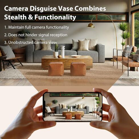 Upgrade Camera Disguise Vase Compatible with Ring Indoor 2nd Gen Camera, Includes Fake Plant in Kuwait