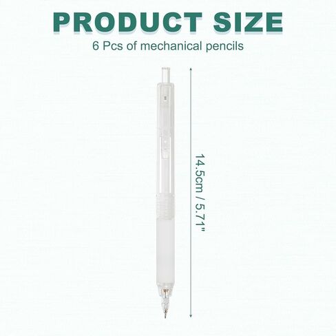 M&G 6Pcs Mechanical Pencil Set, 0.7mm Mechanical Lead Pencils for Drafting Sketching Art Class Writing Office Classroom, White in Saudi Arabia