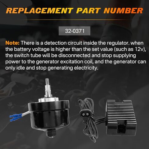32-0371 Black 17 Amp 12 Volt Alternator Generator Conversion Kit Compatible with Harley-Davidson 1936-1973 G 1958-1982 XL 1941-1969 FL 1936-1952 W in Kuwait