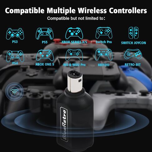 محول وحدة التحكم اللاسلكية RetroScaler NGC - يدعم وحدة تحكم الألعاب NGC، متوافق مع وحدات تحكم PS3/PS4/PS5، وXbox One S، وSeries X/S، وSwitch Pro Bluetooth in Kuwait