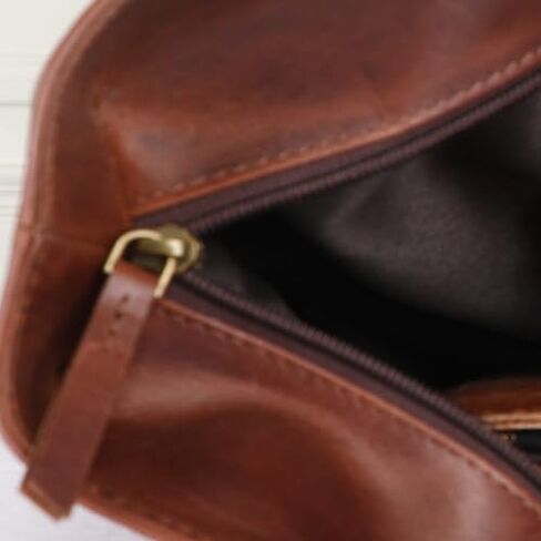 Tote Bag for Women Genuine Leather Laptop Office Shoulder Handbag Vintage Briefcase 15inch Computer Dark Brown in Kuwait