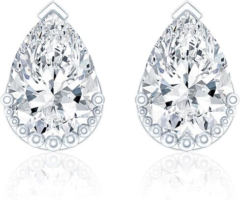 أقراط مويسانيتي معتمدة 1.5 قيراط من الفضة، جودة D-Vs1، أقراط مويسانيتي للسيدات (مثالية للهدايا) in Kuwait