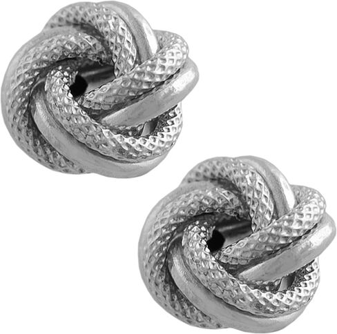 Kooljewelry 10k White Gold Textured Love Knot Earring in Saudi Arabia