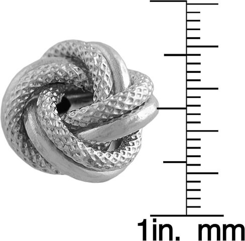 Kooljewelry 10k White Gold Textured Love Knot Earring in Saudi Arabia