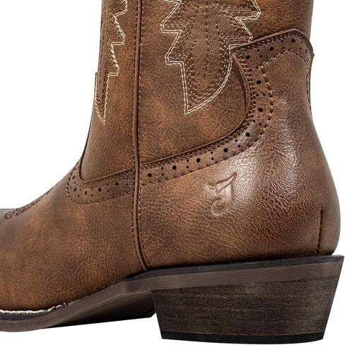 J's.o.l.e Cowboy Boots for Men Square Toe Western Dress Boots Casual Mid Calf Pull On Riding Boot Brown in Saudi Arabia